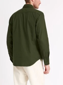 Treviscoe Shirt Kildale Forest Green -Men's Fashion-Oliver Spencer ModelOSMS171aTreviscoeShirtKIL01FOGKildaleForestGreen4copy Softness