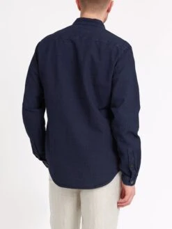 Treviscoe Shirt Waterford Indigo -Men's Fashion-Oliver Spencer ModelOSMS171aTreviscoeShirtWAT01INDWaterfordIndigo7copy