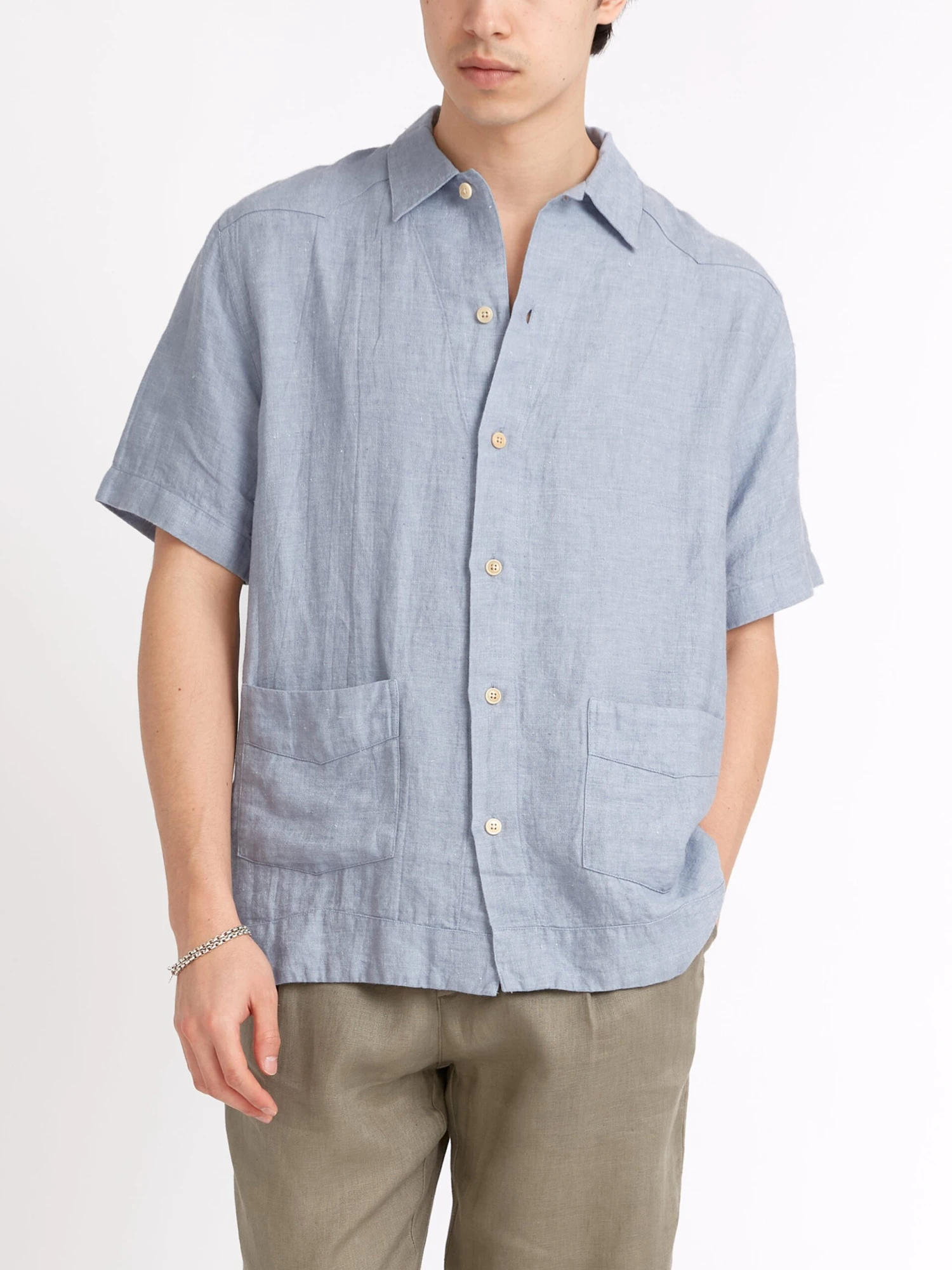 Cuban Short Sleeve Shirt Drescher Blue 7 Cuban Short Sleeve Shirt Drescher Blue - Image 5
