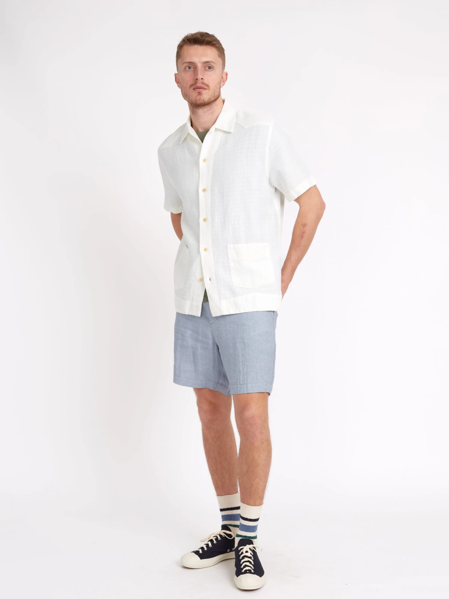 Cuban Short Sleeve Shirt Medley White 4 Cuban Short Sleeve Shirt Medley White - Image 2