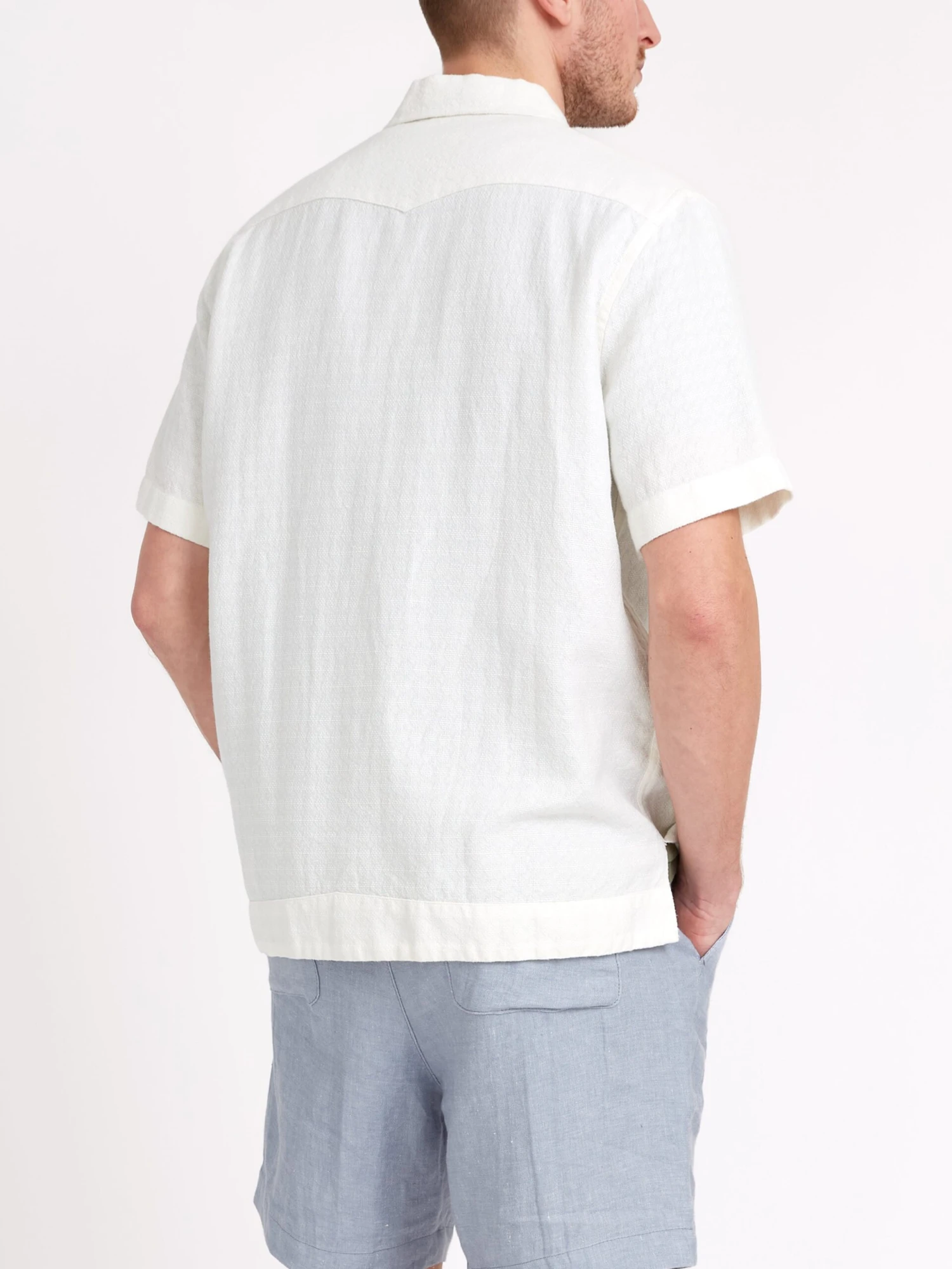 Cuban Short Sleeve Shirt Medley White 8 Cuban Short Sleeve Shirt Medley White - Image 6