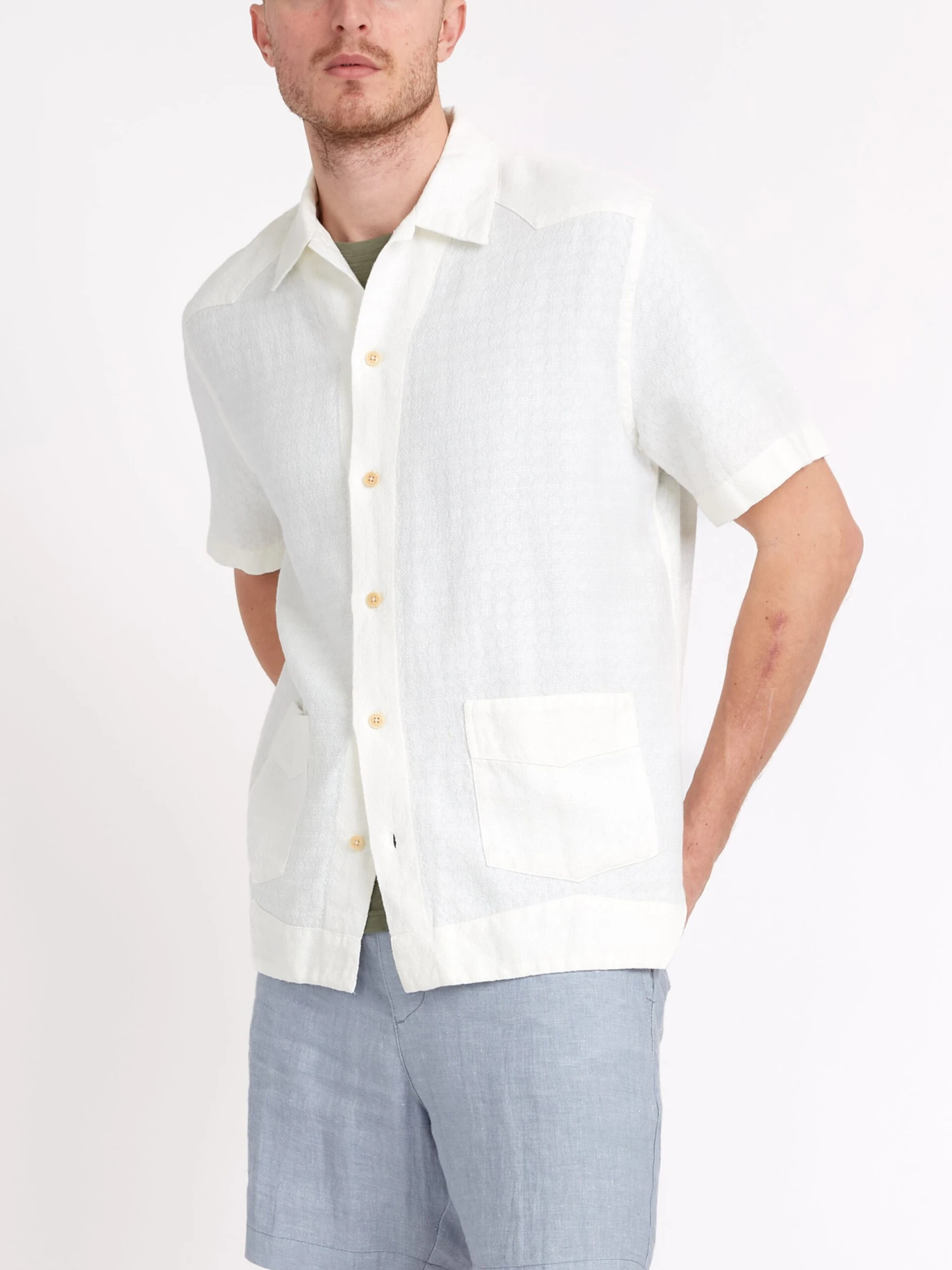 Cuban Short Sleeve Shirt Medley White 7 Cuban Short Sleeve Shirt Medley White - Image 5