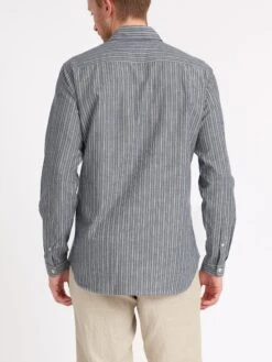 New York Special Shirt Lea Navy -Men's Fashion-Oliver Spencer ModelOSMS200dNewYorkSpecialShirtLEA01NAVLeaNavy4copy Softness