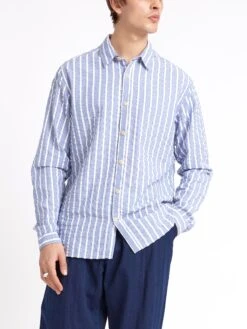 New York Special Shirt Pool Blue -Men's Fashion-Oliver Spencer ModelOSMS200dNewYorkSpecialShirtPOO01BLUPoolBlue8copy Softness