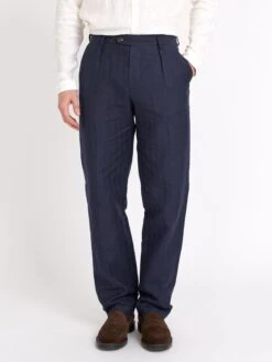 Claremont Trousers Dillard Navy 16 Claremont Trousers Dillard Navy -Men's Fashion-Oliver Spencer ModelOSMST61aClaremontTrousersDIL01NAVDillardNavy17copy