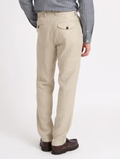 Fishtail Trousers Coney Sand -Men's Fashion-Oliver Spencer ModelOSMT20dFishtailTrousersCON01SANConeySand2copy Softness