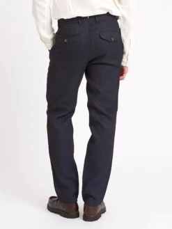 Fishtail Trousers Morva Navy -Men's Fashion-Oliver Spencer ModelOSMT20dFishtailTrousersMOR01NAVMorvaNavy4copy Softness