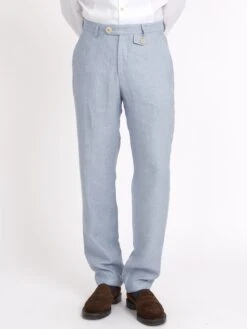 Fishtail Trousers Drescher Blue -Men's Fashion-Oliver Spencer ModelOSMT20eFishtailTrouserDRE01BLUDrescherBluecopy