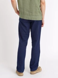 Drawstring Trousers Faye Indigo Blue -Men's Fashion-Oliver Spencer ModelOSMT48cDrawstringTrousersFAY01INBFayeIndigoBlue16copy