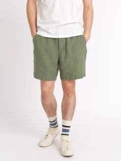 Osborne Drawstring Shorts Coney Green -Men's Fashion-Oliver Spencer ModelOSMT64DrawstringShortsCON01GRNConeyGreencopy