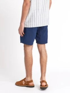 Osborne Drawstring Shorts Kildale Indigo Rinse -Men's Fashion-Oliver Spencer ModelOSMT64DrawstringShortsKIL01INRKildaleIndigoRinse2copy Softness