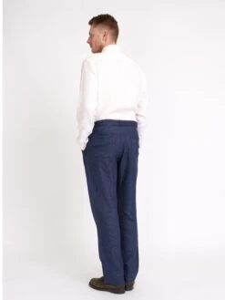 Belted Trousers Dubrow Navy -Men's Fashion-Oliver Spencer ModelOSMT66aBeltedTrousersDUB01NAVDubrowNavy5