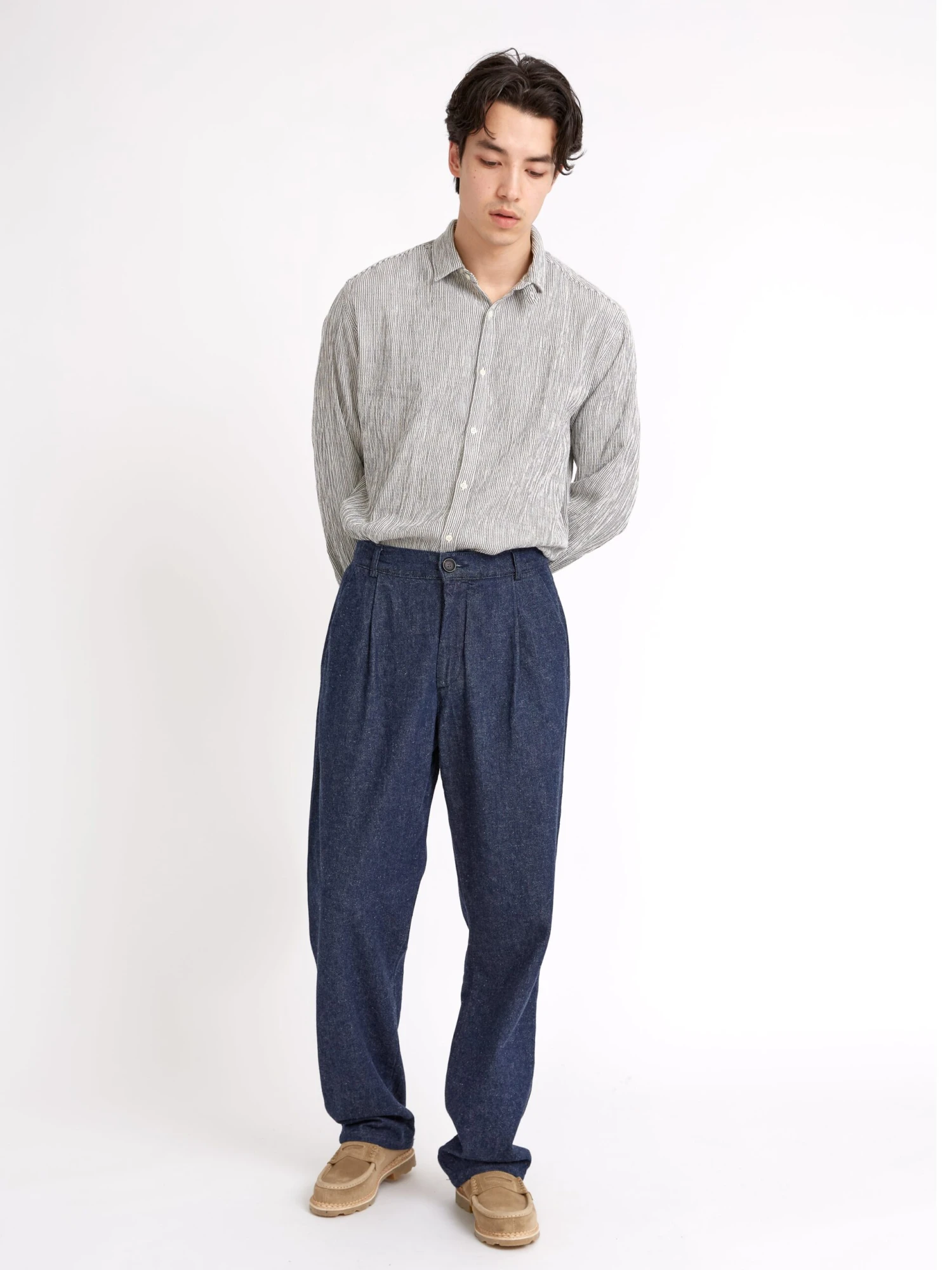 Morton Pleated Trousers Burnham Denim Indigo Blue 4 Morton Pleated Trousers Burnham Denim Indigo Blue - Image 2