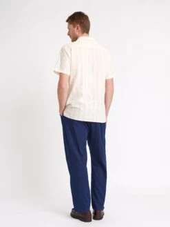 Morton Pleated Trousers Faye Indigo Blue -Men's Fashion-Oliver Spencer ModelOSMT68MortonTrousersFAY01INBFayeIndigoBlue6 Softness