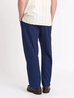 Morton Pleated Trousers Faye Indigo Blue -Men's Fashion-Oliver Spencer ModelOSMT68MortonTrousersFAY01INBFayeIndigoBlue6copy Softness
