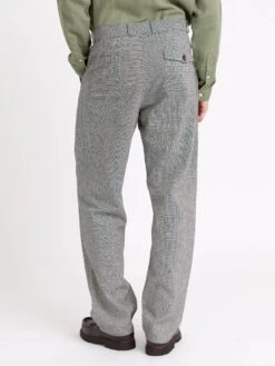 Morton Pleated Trousers Rackfield Black/White -Men's Fashion-Oliver Spencer ModelOSMT68MortonTrousersRAC01BLWRackfieldBlackWhite9copy Softness