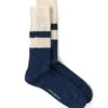 Polperro Socks Merrow Blue/Cream -Men's Fashion-Oliver Spencer OSMA628PolperroSockMER01BLCMerrowBlueCream1