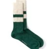 Polperro Socks Merrow Green/Cream 1 Polperro Socks Merrow Green/Cream -Men's Fashion-Oliver Spencer OSMA628PolperroSockMER01GRCMerrowGreenCream1