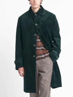 Grandpa Coat Melrose Cord Green -Men's Fashion-Oliver Spencer OSMJ197G MEL01NAV GRANDPACOAT MELROSECORDGREEN6copy