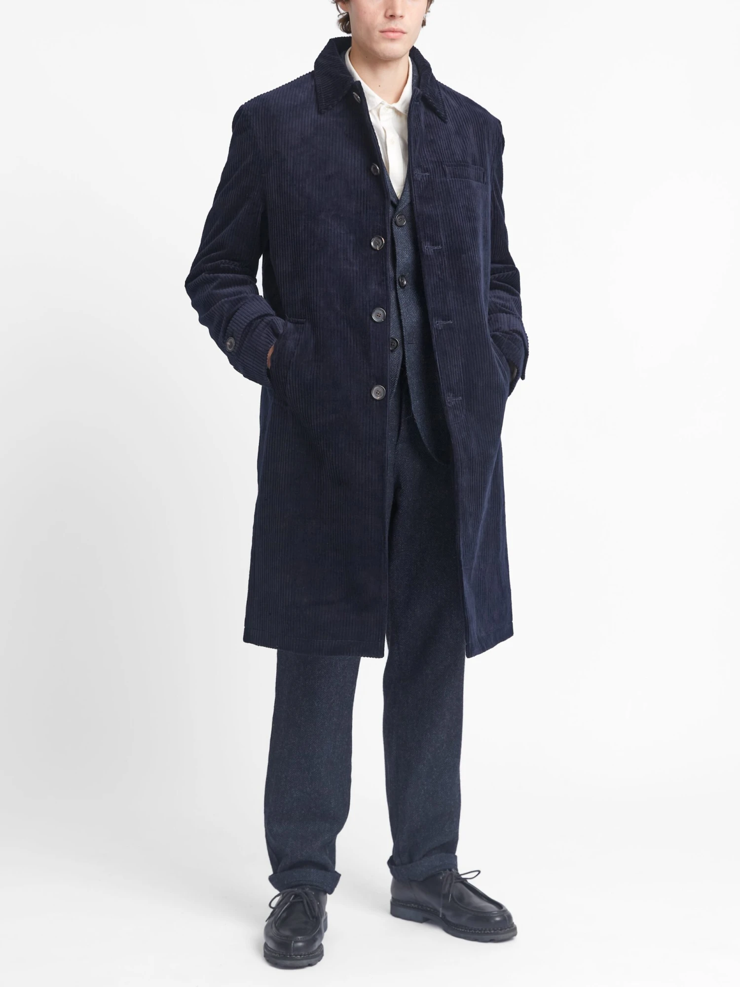 Grandpa Coat Melrose Cord Navy 4 Grandpa Coat Melrose Cord Navy - Image 2