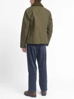 Lambeth Jacket Barwell Canvas Green -Men's Fashion-Oliver Spencer OSMJ199E BAR01GRN LAMBETHJACKET BARWELLCANVASGREEN6
