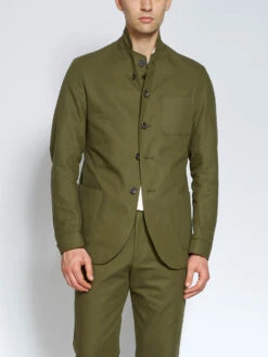Solms Jacket Ellbridge Green -Men's Fashion-Oliver Spencer OSMJ201B ELL01GRN SOLMSJACKETELLBRIDGEGREEN21copy
