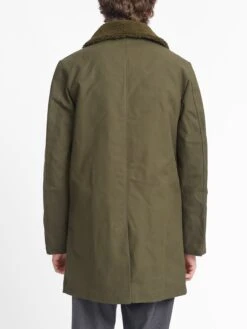 Newington Coat Barwell Canvas Green -Men's Fashion-Oliver Spencer OSMJ316 BAR01GRN NEWINGTONCOAT BARWELLCANVASGREEN7copy