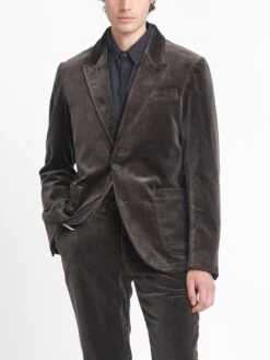 Mansfield Jacket Velvet Mole Grey 16 Mansfield Jacket Velvet Mole Grey -Men's Fashion-Oliver Spencer OSMJ352 VEL01MOG MANSFIELDJACKET VELVETMOLEGREY4copy