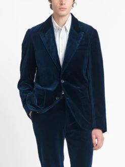 Mansfield Jacket Velvet Sapphire Blue -Men's Fashion-Oliver Spencer OSMJ352 VEL01SAB MANSFIELDJACKET VELVETSAPPHIREBLUEcopy