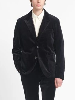 Mansfield Jacket Velvet Black 12 Mansfield Jacket Velvet Black -Men's Fashion-Oliver Spencer OSMJ352C VEL01BLK MANSFIELDJACKET VELVETBLACK1copy