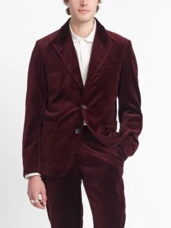 Burgundy Velvet Mansfield Suit -Men's Fashion-Oliver Spencer OSMJ352C VEL01BUR MANSFIELDJACKET VELVETBURGUNDYcopy cd79e38c 02cc 45b6 898a 94bb65f6920e