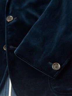 Mansfield Jacket Velvet Sapphire Blue -Men's Fashion-Oliver Spencer OSMJ352MansfieldJacketVEL01SABVelvetSapphireBlue2