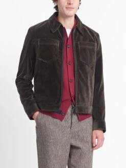 Norton Jacket Velvet Mole Grey -Men's Fashion-Oliver Spencer OSMJ364 VEL01MOG NORTONJACKET VELVETMOLEGREY4copy
