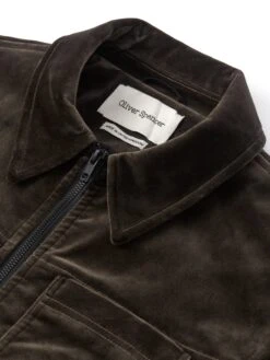 Norton Jacket Velvet Mole Grey -Men's Fashion-Oliver Spencer OSMJ364NortonJacketVEL01MOGVelvetMoleGrey1