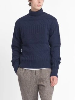Talbot Roll Neck Jumper Bonham Navy -Men's Fashion-Oliver Spencer OSMK638 BON01NAV TALBOTROLLNECKJUMPER BONHAMNAVYBLUE9copy