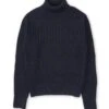 Talbot Roll Neck Jumper Bonham Navy 1 Talbot Roll Neck Jumper Bonham Navy -Men's Fashion-Oliver Spencer OSMK638TalbotRollNeckJumperBON01NAVBonhamNavy