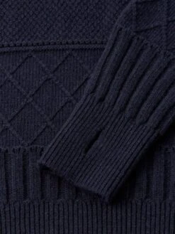 Talbot Roll Neck Jumper Bonham Navy -Men's Fashion-Oliver Spencer OSMK638TalbotRollNeckJumperBON01NAVBonhamNavy2