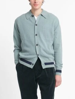Britten Knitted Cardigan Greeves Sea Green 12 Britten Knitted Cardigan Greeves Sea Green -Men's Fashion-Oliver Spencer OSMK693 GRE01SEG BRITTENKNITTEDCARDIGAN GREEVESSEAGREEN2copy