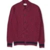 Britten Knitted Cardigan Greeves Berry Red -Men's Fashion-Oliver Spencer OSMK693BrittenKnittedCardiganGRE01BERGreevesBerryRed