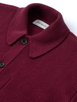 Britten Knitted Cardigan Greeves Berry Red -Men's Fashion-Oliver Spencer OSMK693BrittenKnittedCardiganGRE01BERGreevesBerryRed1
