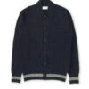 Britten Knitted Cardigan Greeves Navy -Men's Fashion-Oliver Spencer OSMK693BrittenKnittedCardiganGRE01NAVGreevesNavy