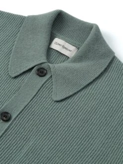 Britten Knitted Cardigan Greeves Sea Green 10 Britten Knitted Cardigan Greeves Sea Green -Men's Fashion-Oliver Spencer OSMK693BrittenKnittedCardiganGRE01SEGGreevesSeaGreen1