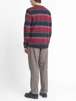 Reversible Newport Long Sleeve T-Shirt Hinkley Navy/Burgundy -Men's Fashion-Oliver Spencer OSMK714A HIN01NABREVERSIBLENEWPORTLONGSLEEVET SHIRT HINKLEYNAVYBURGUNDY1