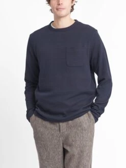 Reversible Newport Long Sleeve T-Shirt Hinkley Navy/Burgundy -Men's Fashion-Oliver Spencer OSMK714A HIN01NABREVERSIBLENEWPORTLONGSLEEVET SHIRT HINKLEYNAVYBURGUNDY11copy