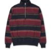 Reversible Half Zip Sweatshirt Hinkley Navy/Burgundy -Men's Fashion-Oliver Spencer OSMK740ReversibleZipSweatshirtNavy1