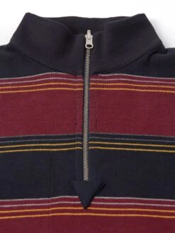 Reversible Half Zip Sweatshirt Hinkley Navy/Burgundy -Men's Fashion-Oliver Spencer OSMK740ReversibleZipSweatshirtNavy2