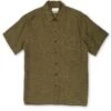 Riviera Short Sleeve Shirt Padworth Green -Men's Fashion-Oliver Spencer OSMS102aRivieraShortSleeveShirtPAD01GRNPadworthGreen