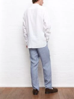 Grandad Shirt Bridford White -Men's Fashion-Oliver Spencer OSMS126 BRI01WHI GRANDADSHIRTBRIDFORDWHITE2483