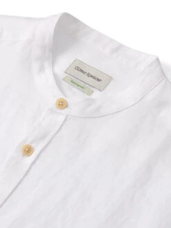Grandad Shirt Bridford White -Men's Fashion-Oliver Spencer OSMS126GrandadShirtBRI01WHTBridfordWhite1