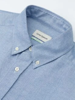 Brook Shirt Brecon Blue -Men's Fashion-Oliver Spencer OSMS162BrookShirtBRE01BLUBreconBlue